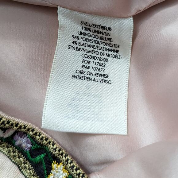 Alice + Olivia Jerri Embroidered Linen Jacket Size 4 - Picture 11 of 16